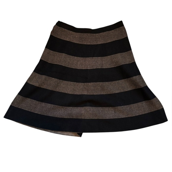 Spense Women's Black and Brown Horizontal Stripe Flowy Knit Skirt Size Small - Picture 1 of 3